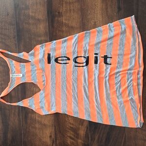 Ragwear brand gray and orange striped tank style top Size L